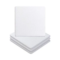 Craft Express White Coaster Marble With Cork Backing Square 3.93" x 3.93", 4ct.