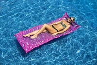 72" Inflatable Pink Bubble Swirled Swimming Pool Mattress Float