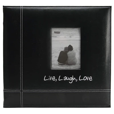 Pioneer® Live, Laugh & Love Embroidered Leatherette Post Bound Album, 12" x 12"
