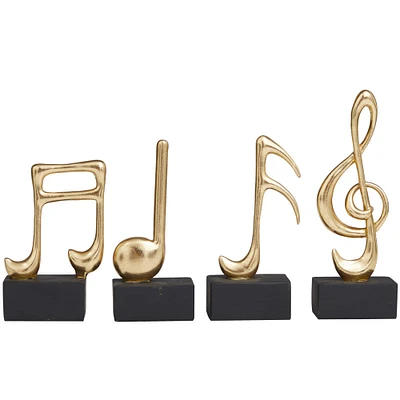 Novogratz Gold Musical Notes Sculpture Set
