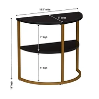 Household Essentials 18" 2-Tier Half Moon End Table