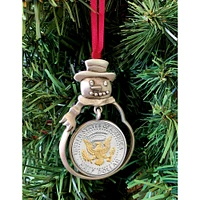 Presidential Seal 2-Tone JFK Half Dollar Snowman Ornament
