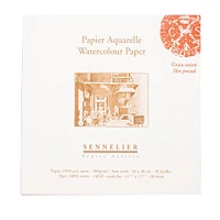 Sennelier White 12" x 12" Hot-Press Watercolor Paper, 20 Sheets