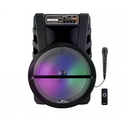 beFree Sound 15" Bluetooth Portable Rechargeable Party Speaker With LED Lights