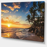 Designart - Paradise Tropical Island Beach with Palms