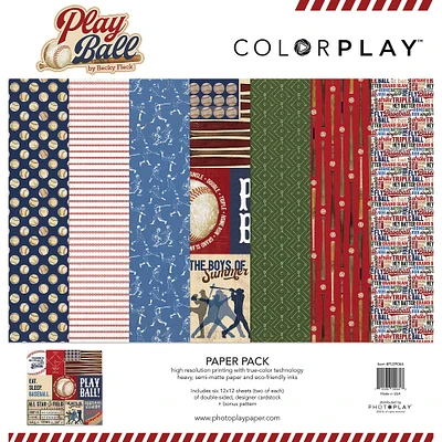 ColorPlay Collection Pack 12"X12"-Play Ball, 6 Designs/2 Each + Bonus