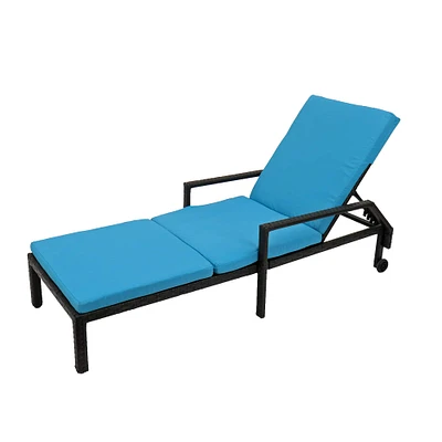 All Weather Plastic Wicker Chaise Lounge
