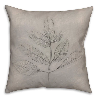 Sketch Fall Leaf Throw Pillow