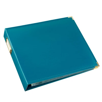 Peacock Blue Faux Leather D-Ring Scrapbook Album by Recollections®