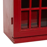 30" Red Wooden Telephone Booth CD Holder