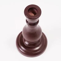 American Art Decor 6.5" Dark Brown Wood Taper Candlestick Holders, 2ct.