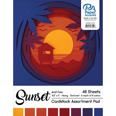 PA Paper™ Accents Sunset 8.5" x 11" Cardstock Pad, 48 Sheets