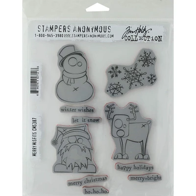 Stampers Anonymous Tim Holtz® Merry Misfits Cling Mount Stamp Set