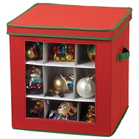 Household Essentials Red & Green Ornament Storage Box with Window