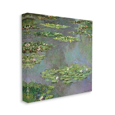 Stupell Industries Close up Water Lily Pond Traditional Painting Canvas Wall Art