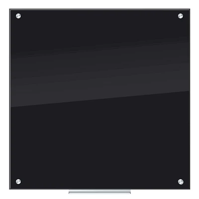 U Brands Black 36" x 36" Frameless Glass Non-Magnetic Dry Erase Board