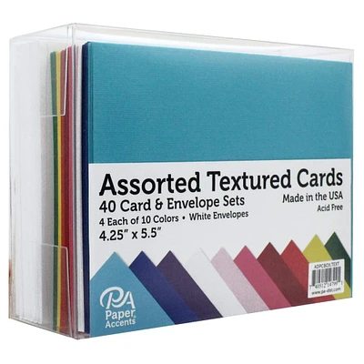 PA Paper™ Accents Textured Assortment Card & Envelope Set, 4.25" x 5.5"