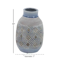 Gray Stoneware Vintage Vase