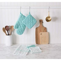 DII® Aqua Combo Windowpane Dishcloths, 6ct.