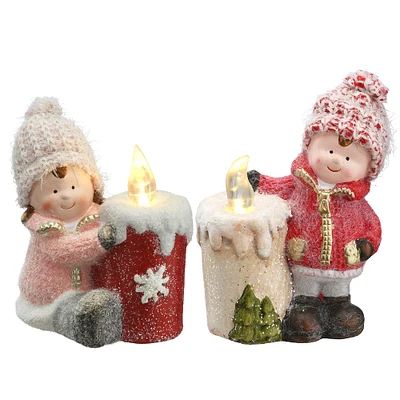 Pre-lit Children With Candles Set