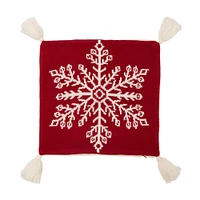 Glitzhome® Knitted Snowflake Red Pillow Covers, 2ct.