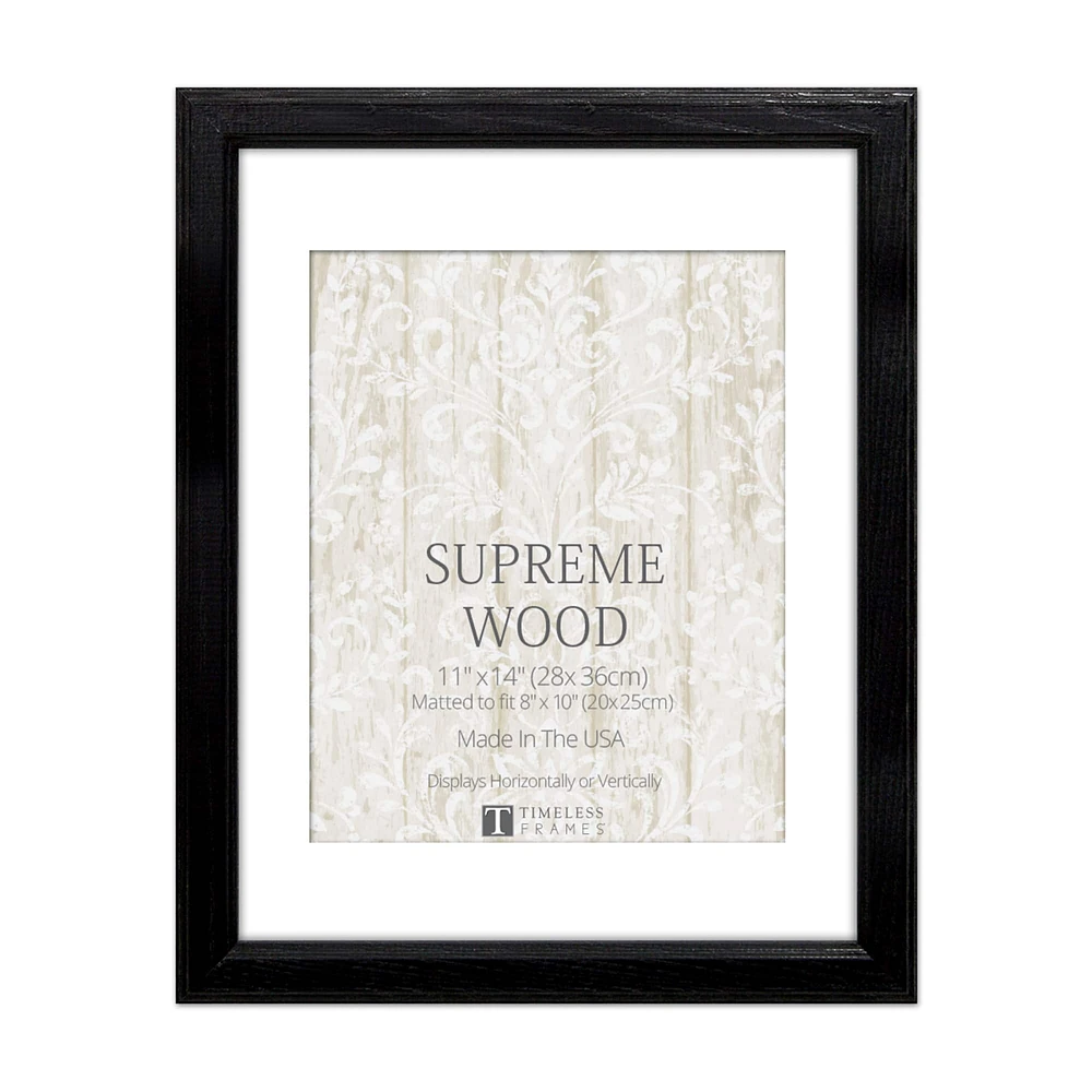 Timeless Frames® Supreme Black Wood Frame with Mat