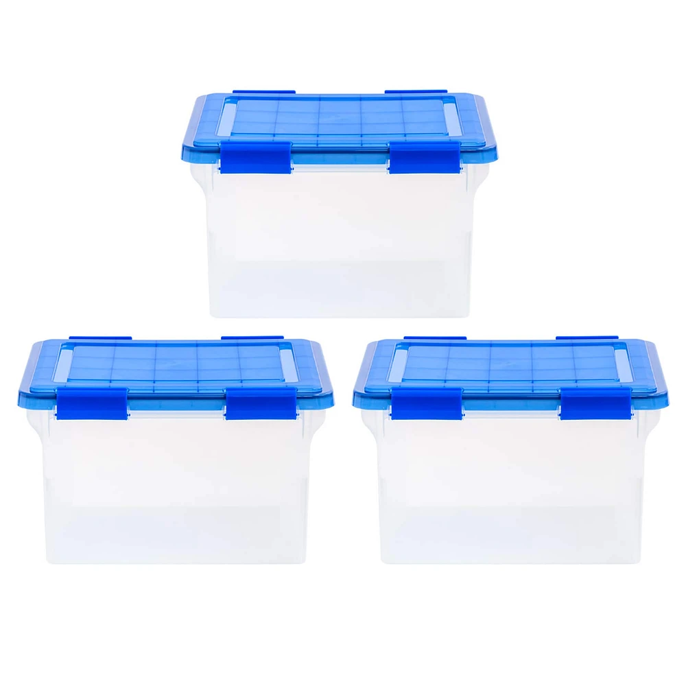 Iris® Letter & Legal Size Element Resistant File Box, 3 Pack