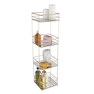 Elle Décor Satin Gold 4 Tiered Spa Tower