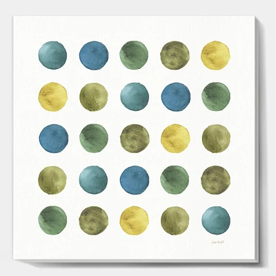 Designart - Green Tones Geometric Circles - Mid-Century Modern Canvas Artwork