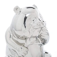 CosmoLiving by Cosmopolitan Set of 2 Silver Ceramic Sculpture 8", 7"