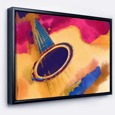 Designart - Listen to the Colorful Music - Music Canvas Art Print in Black Frame