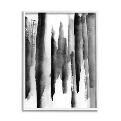 Stupell Industries Modern Black Ink Abstract Landscape Watercolor over White Framed Wall Art