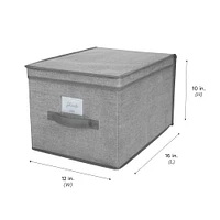 Simplify 12" Heather Gray Storage Box