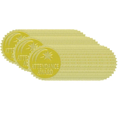 Hayes® Attendance Award Gold Foil Embossed Seals, 3 Packs of 54