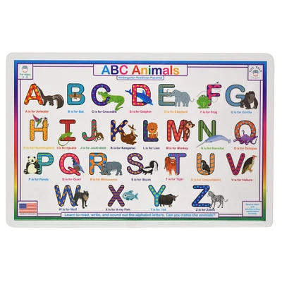 Tot Talk ABC Animals Placemat