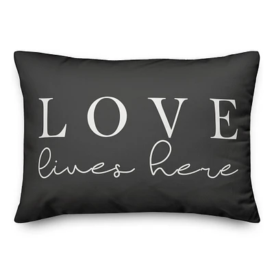 Love Lives Here Throw Pillow