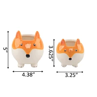 Flora Bunda® Fox Ceramic Empty Planter Set