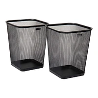 Mind Reader 2 Piece Square Metal Mesh Waste Basket Set