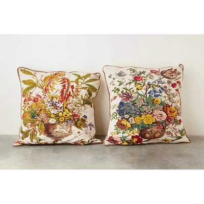 Square Embroidered Pillow Set