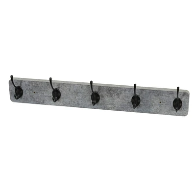 Household Essentials Wall Mounted Coat Rack with 5 Hooks