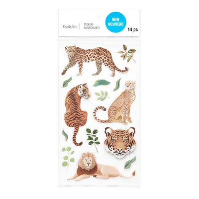 12 Pack: Jungle Cats Dimensional Stickers by Recollections™