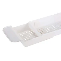 Bath Bliss White Expandable Non-Slip Bathtub Caddy