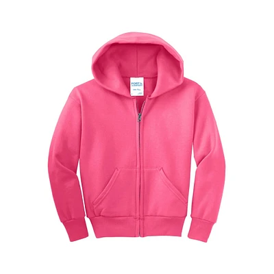 Port & Company® Youth Core Fleece Full-Zip Hooded Sweatshirt