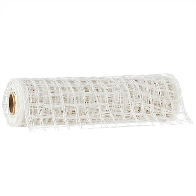 10" White Check Poly Burlap Mesh by Celebrate It™