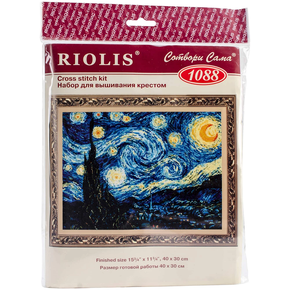 RIOLIS Van Gogh's Starry Night Counted Cross Stitch Kit