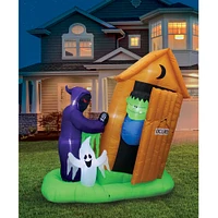 6.5ft. Inflatable Animated Monster Outhouse Scene