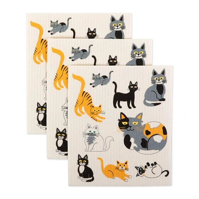 DII® Cats Everywhere! Swedish Dishcloth, 3ct.