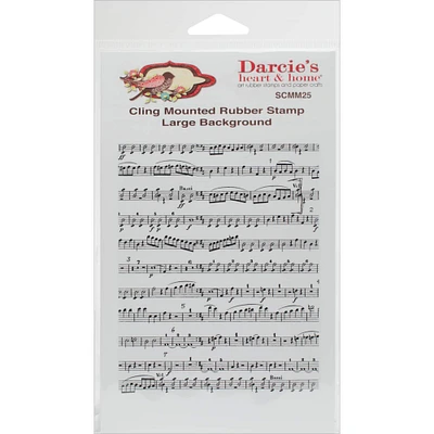 Darcie's Music Notes Background Mounted Rubber Cling Stamp