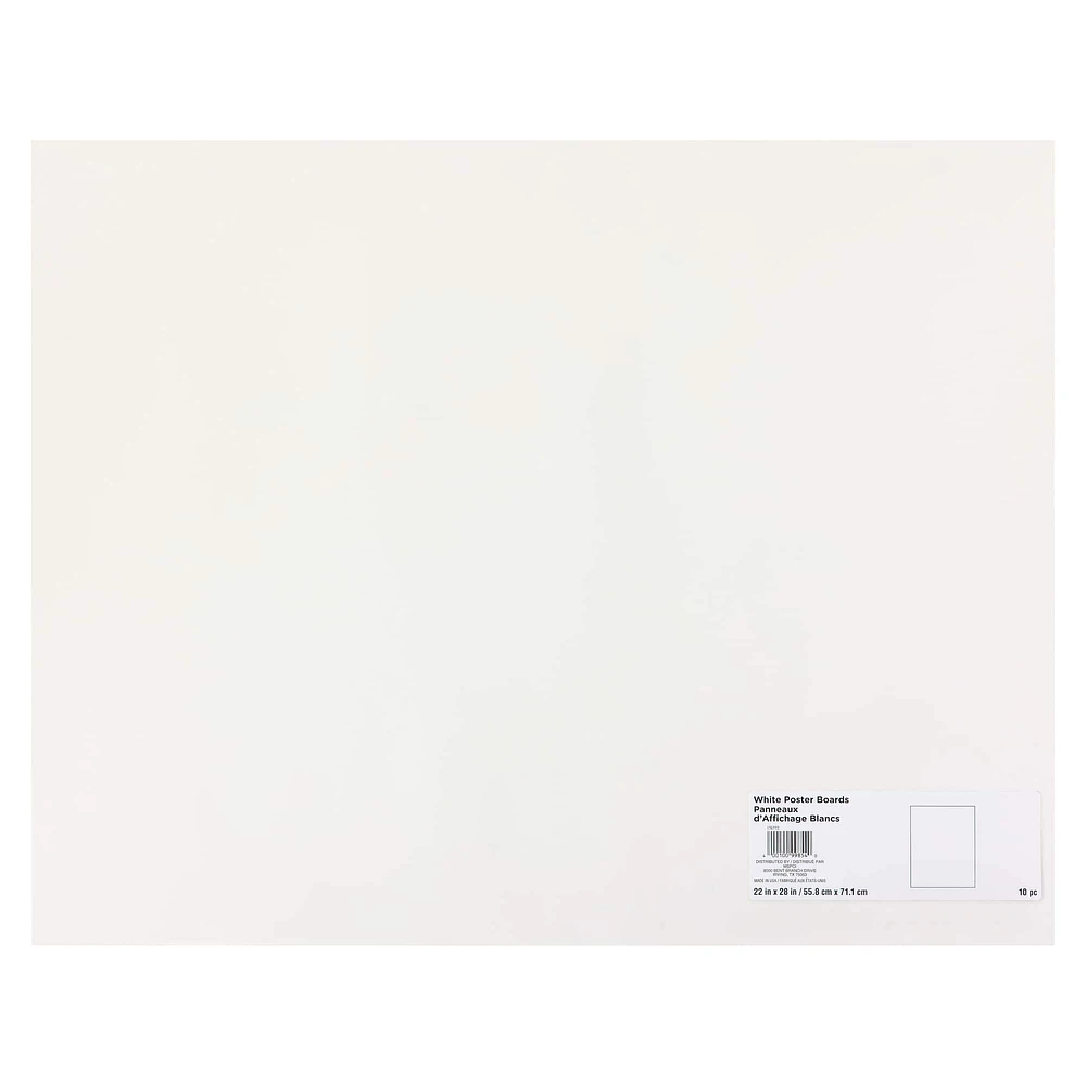 22" x 28" White Poster Board, 10ct.