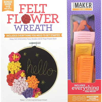 Leisure Arts® Mini Maker Felt Flower Wreath Hoop Kit